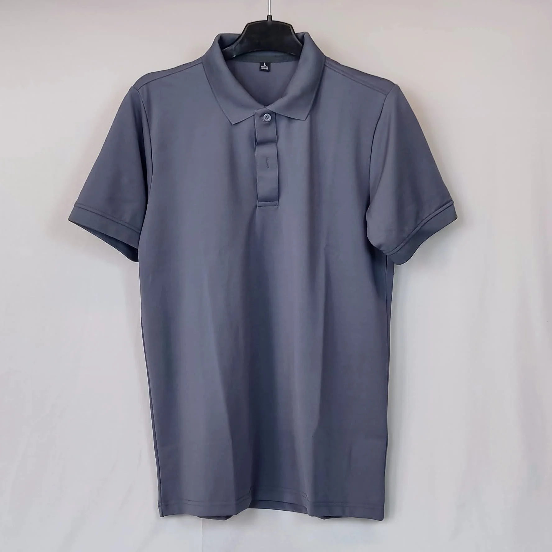 Áo thun Polo xám đậm, chất liệu vải thun cá sấu Poly, form chung cho nam và nữ