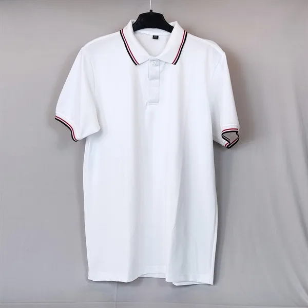 Áo thun cổ trụ bẻ Polo Trắng - Bo Sọc | CS Poly - cái